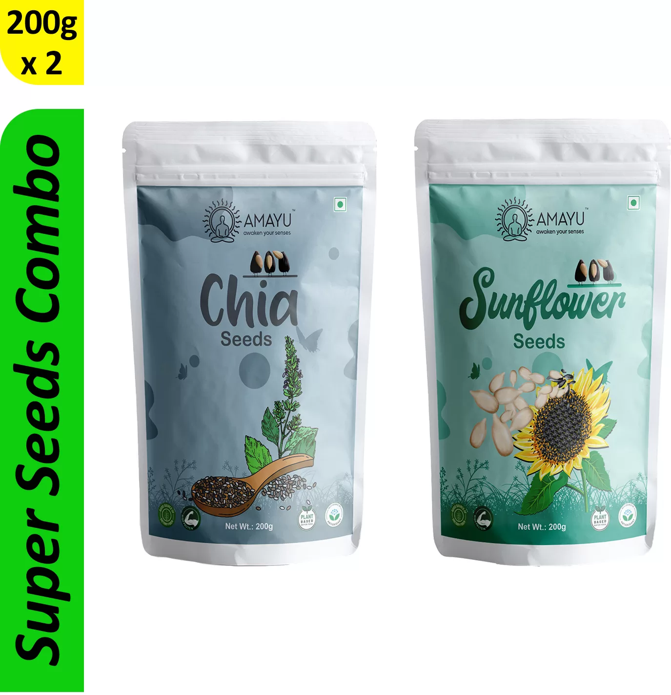 Amayu Chia Seeds, Sunflower Seeds Combo