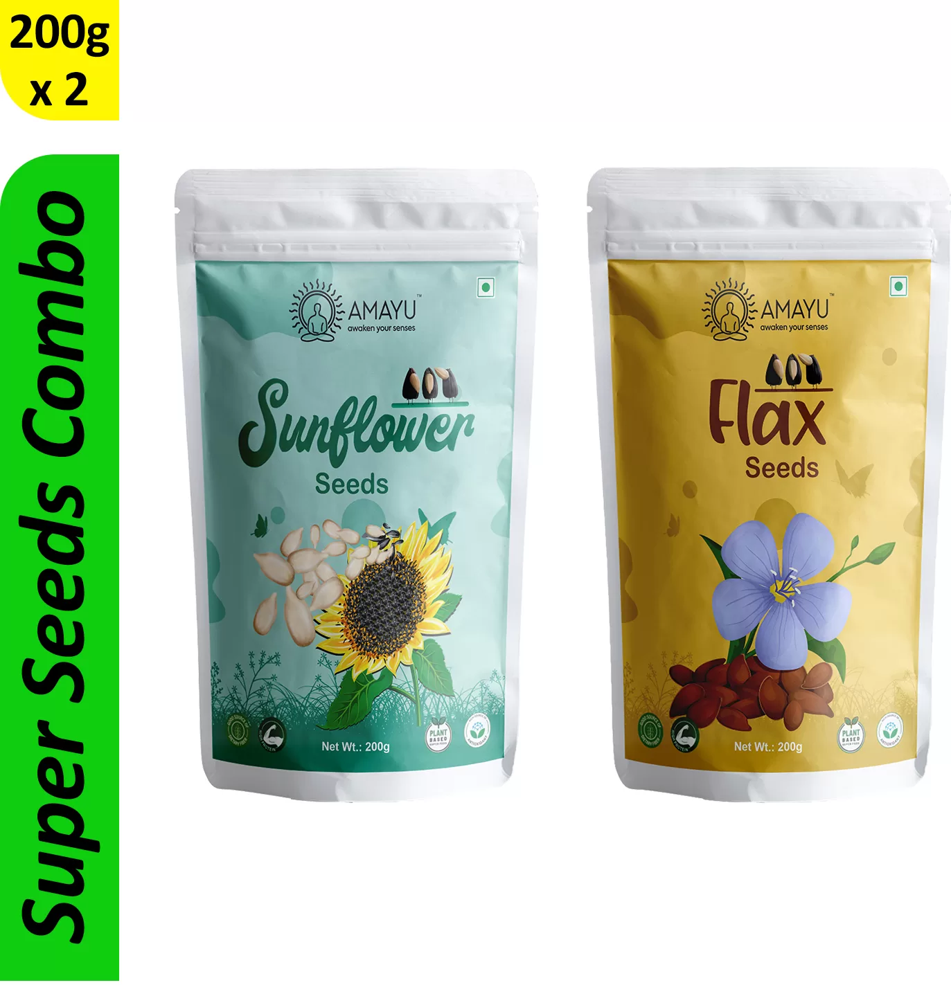 Amayu Sunflower Seeds, Flax Seeds Combo