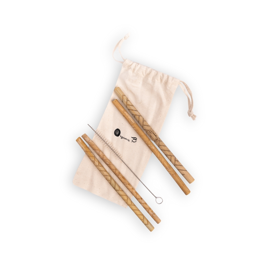 Organic B Pure Tulda Bamboo Reusable Straw Set