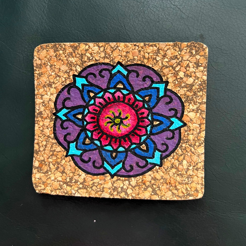 Dvaar Hand-Painted Cork Coasters