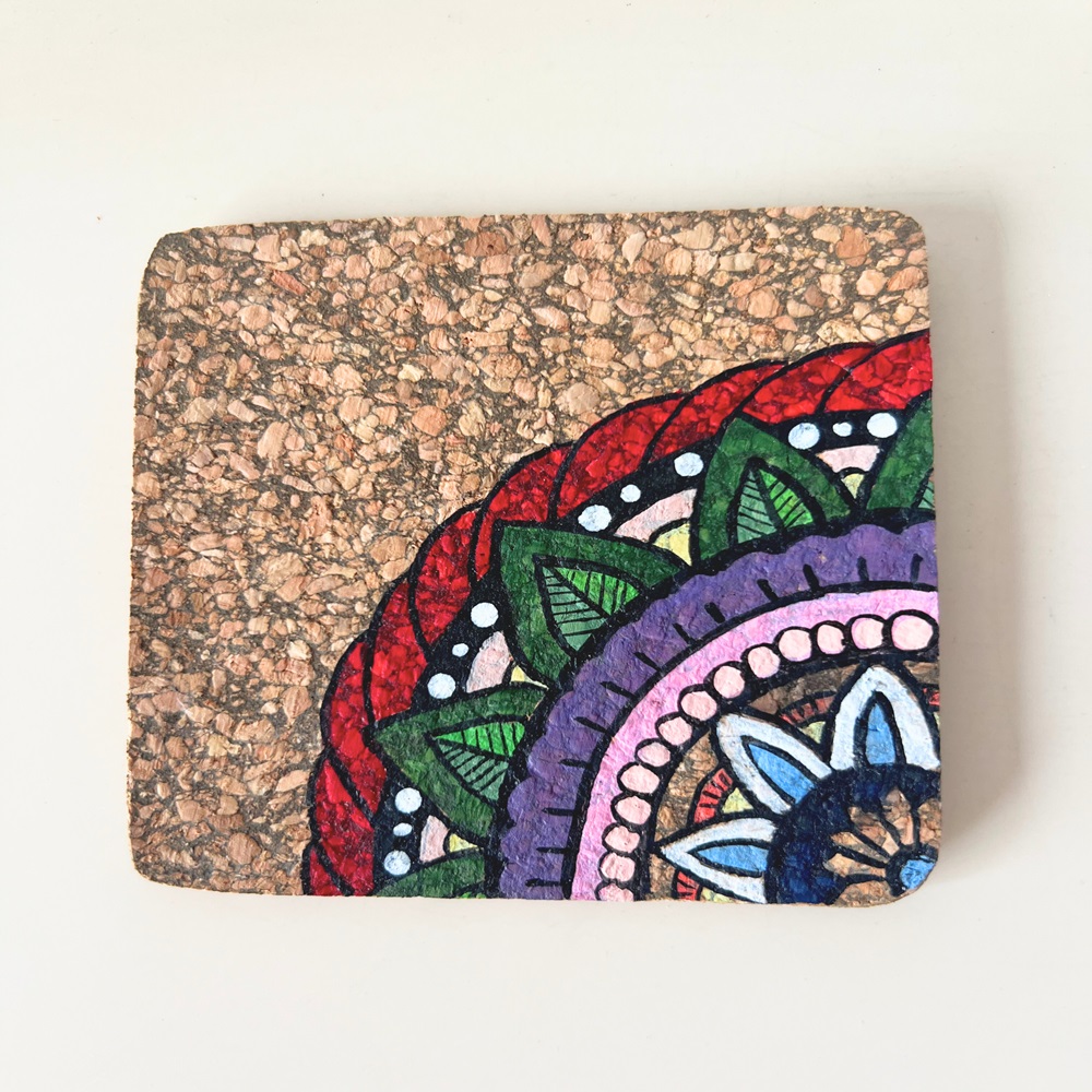 Dvaar Hand-Painted Cork Coasters