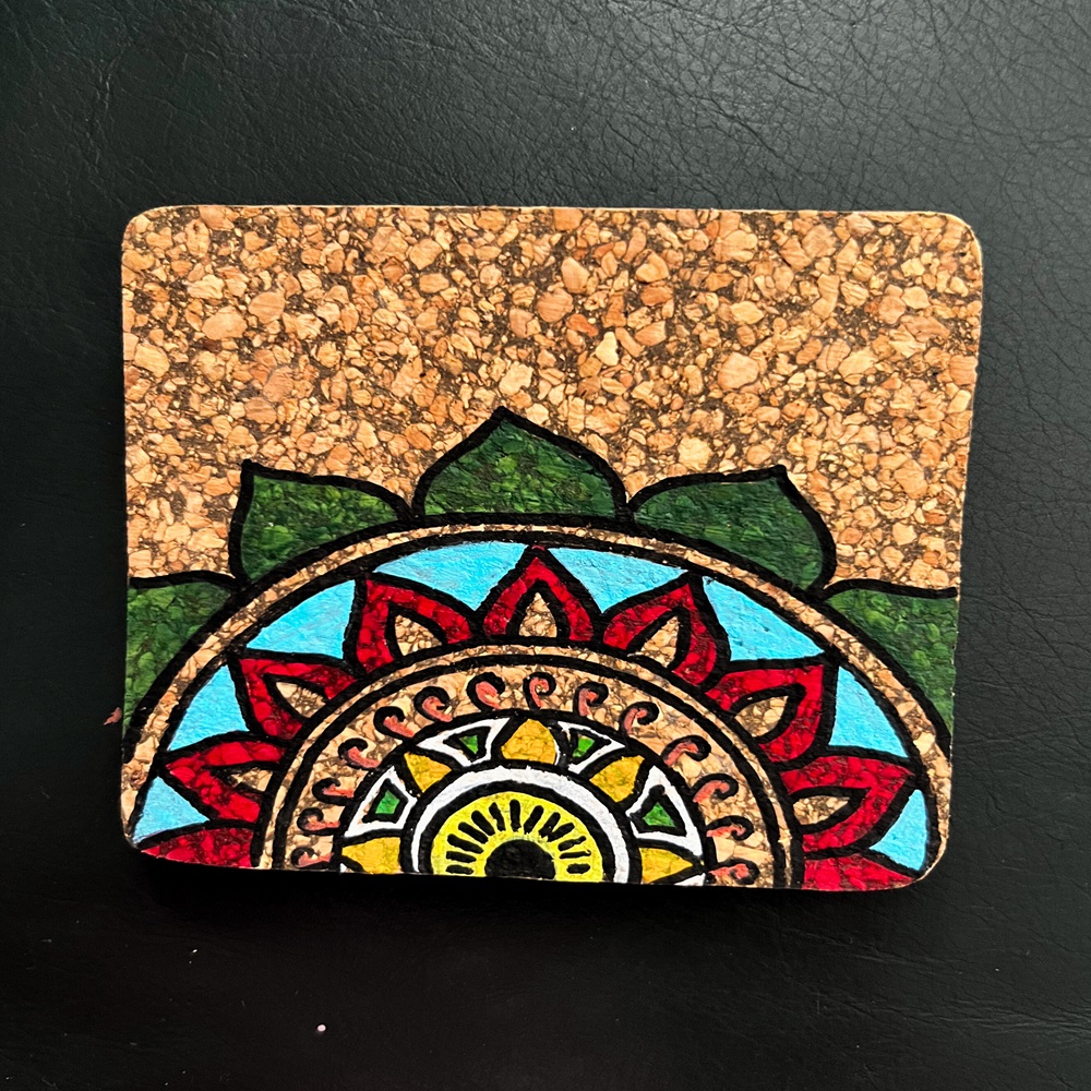 Dvaar Hand-Painted Cork Coasters