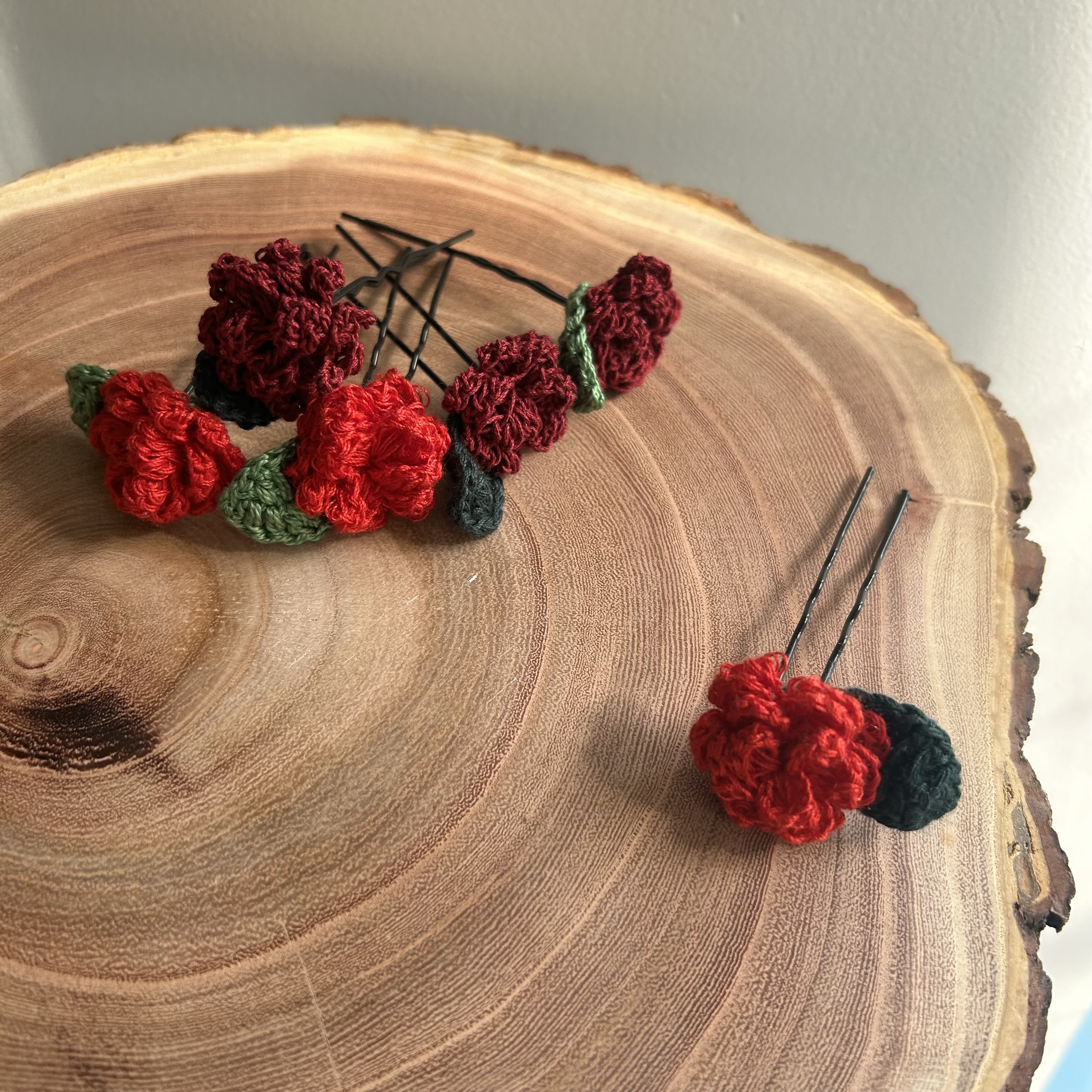 Ikriit'M Rose Crochet Hairpins