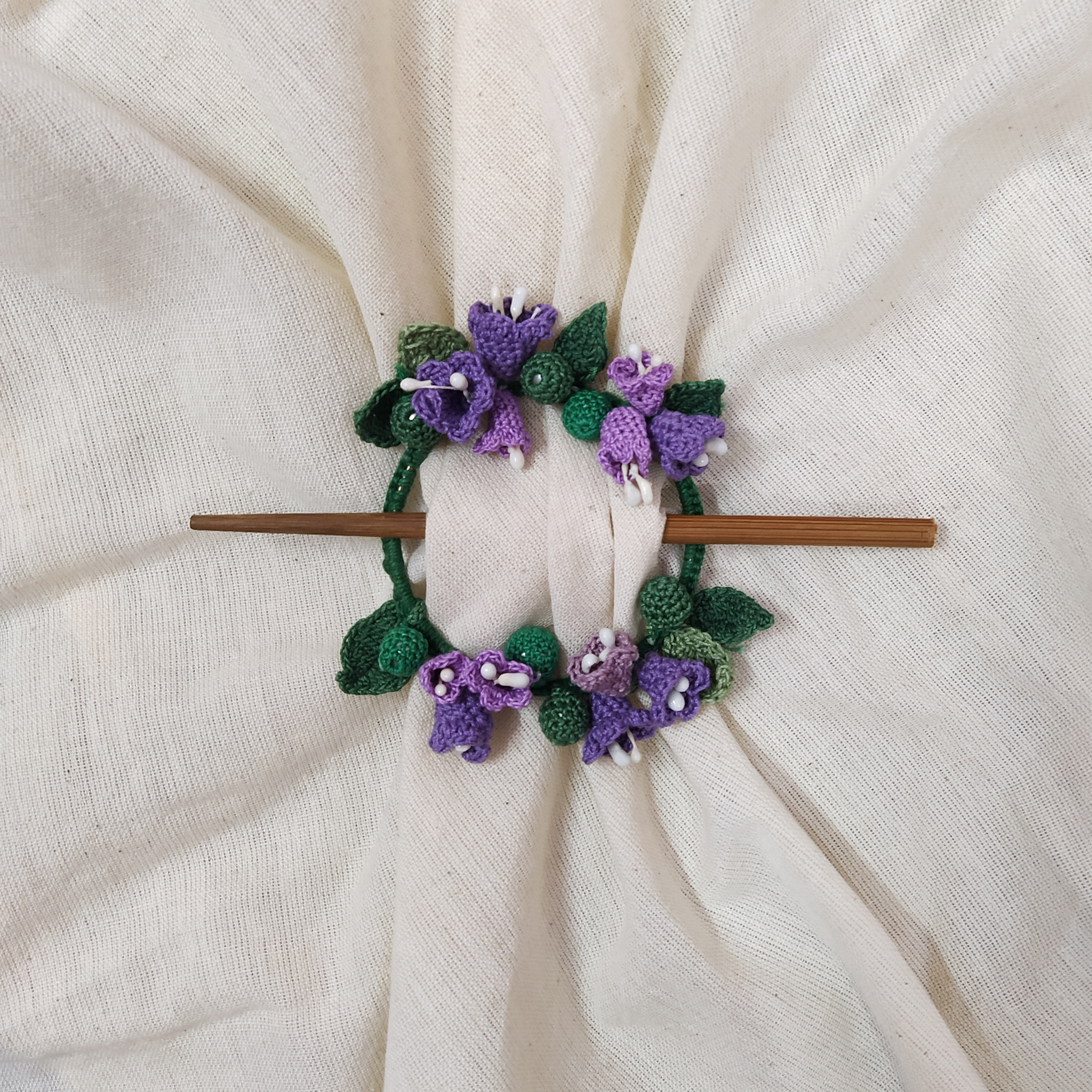 Ikriit'M Blue Bell Crochet Hair Tie