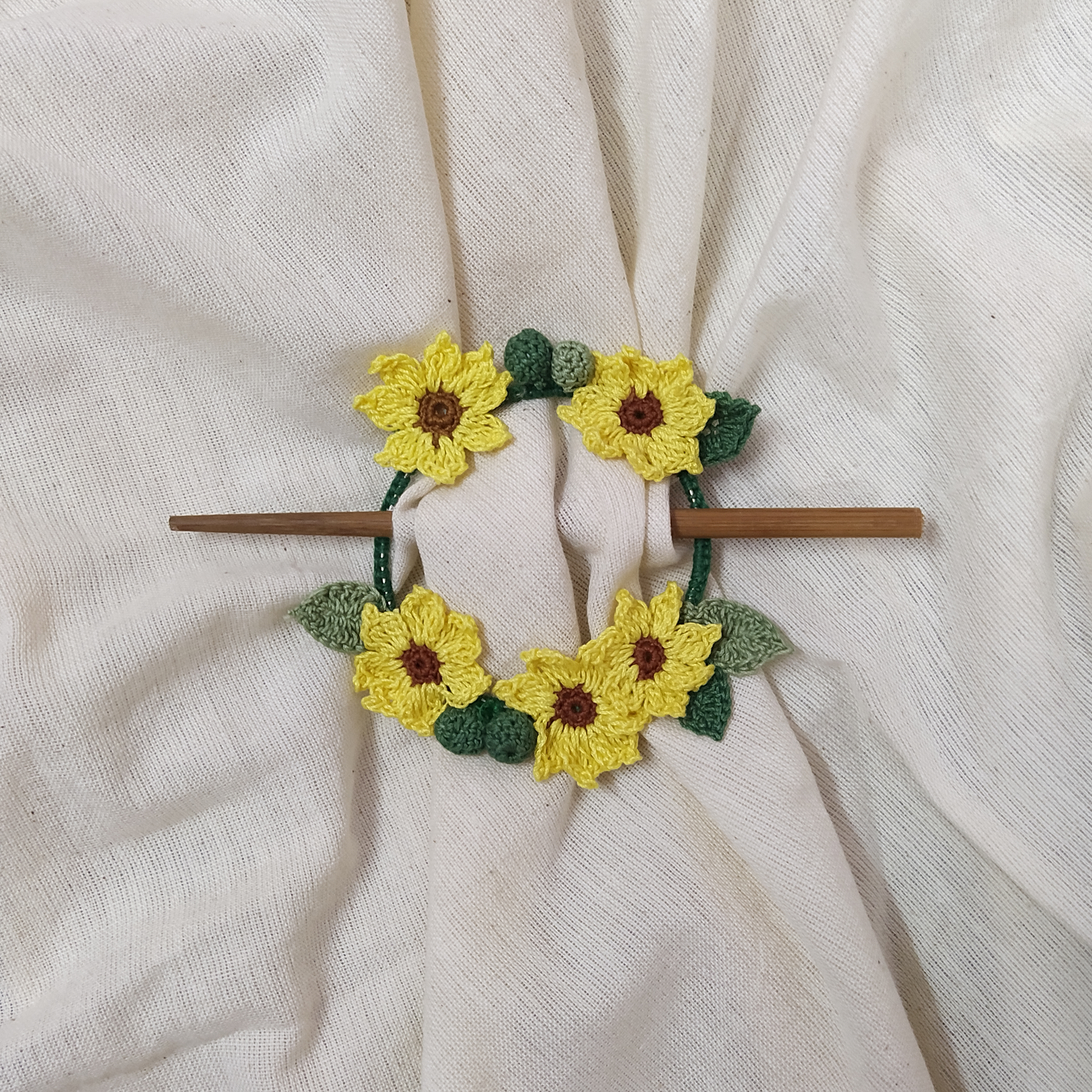 Ikriit'M Sunflower Crochet Hair Tie