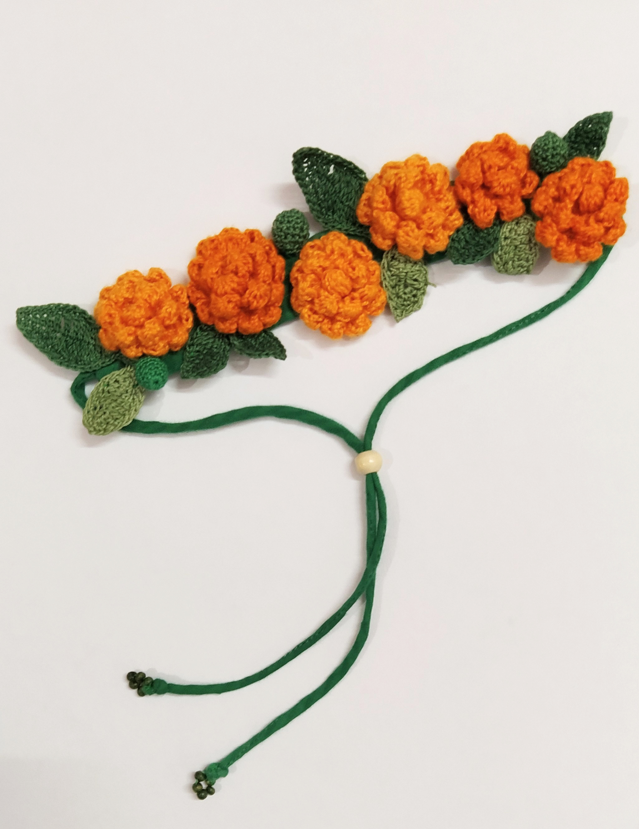 Ikriit'M Tangerine Marigold Crochet Hair String