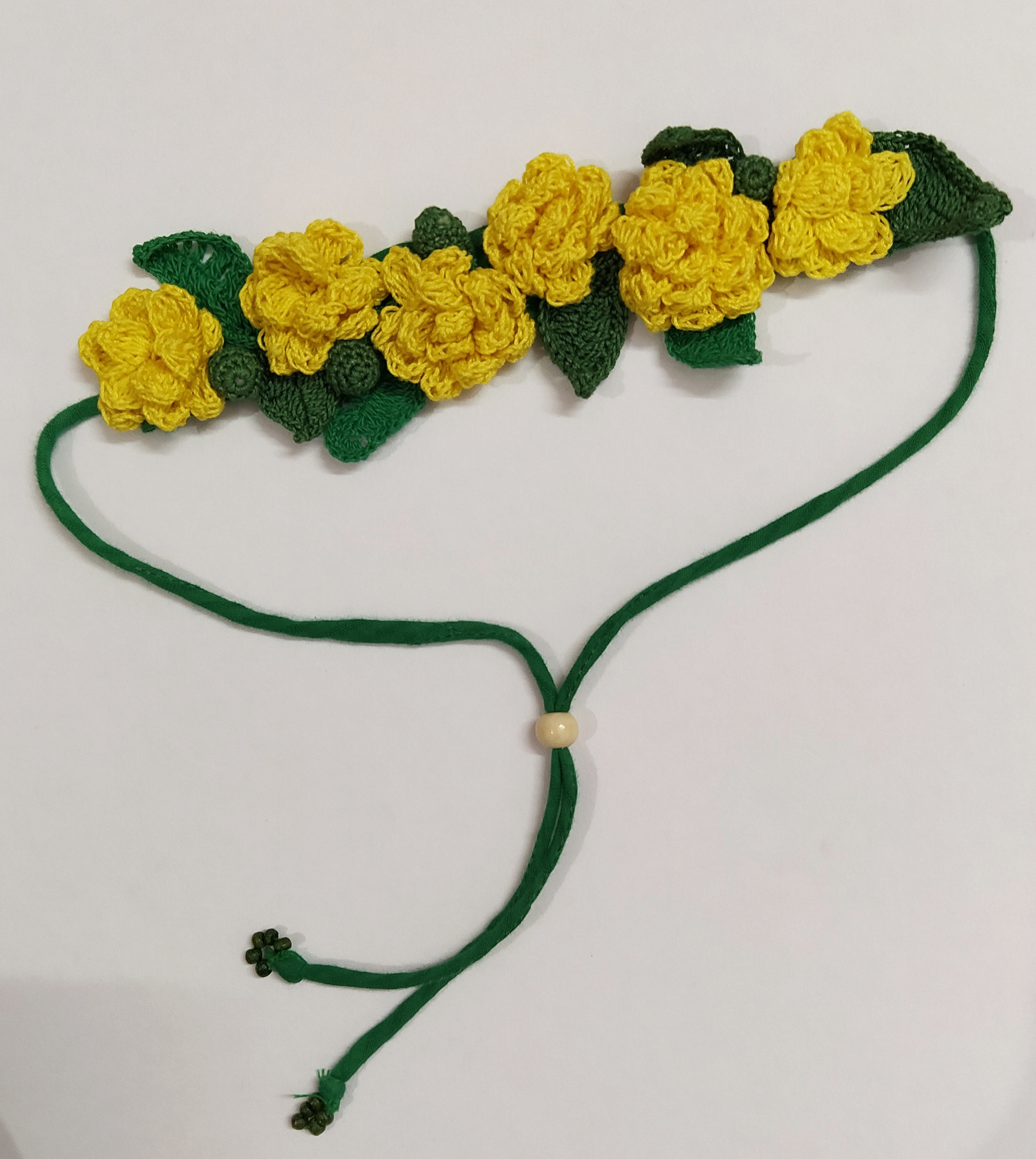 Ikriit'M Yellow Marigold Crochet Hair String