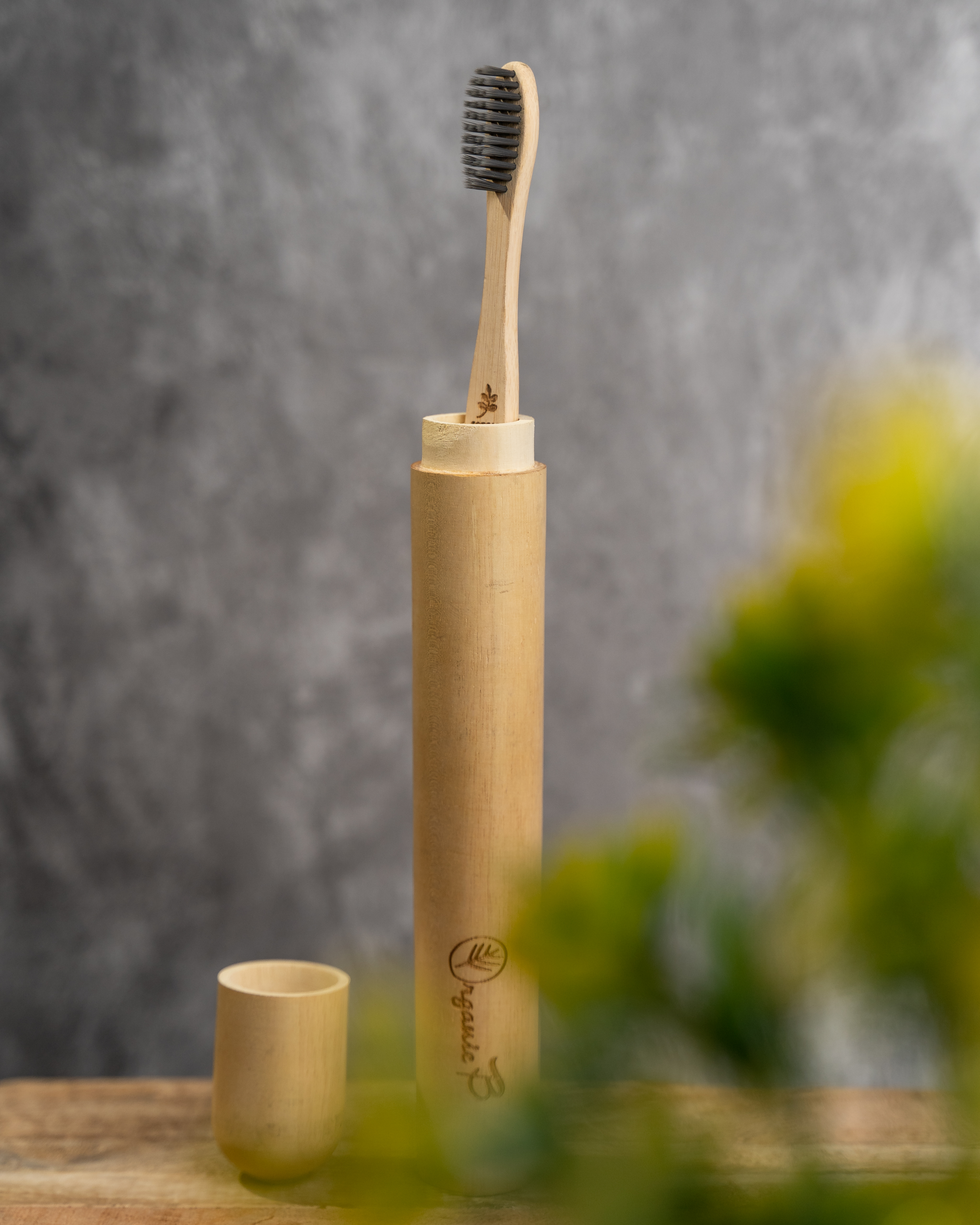 Organic B Mao Bamboo Toothbrush with Travel Case