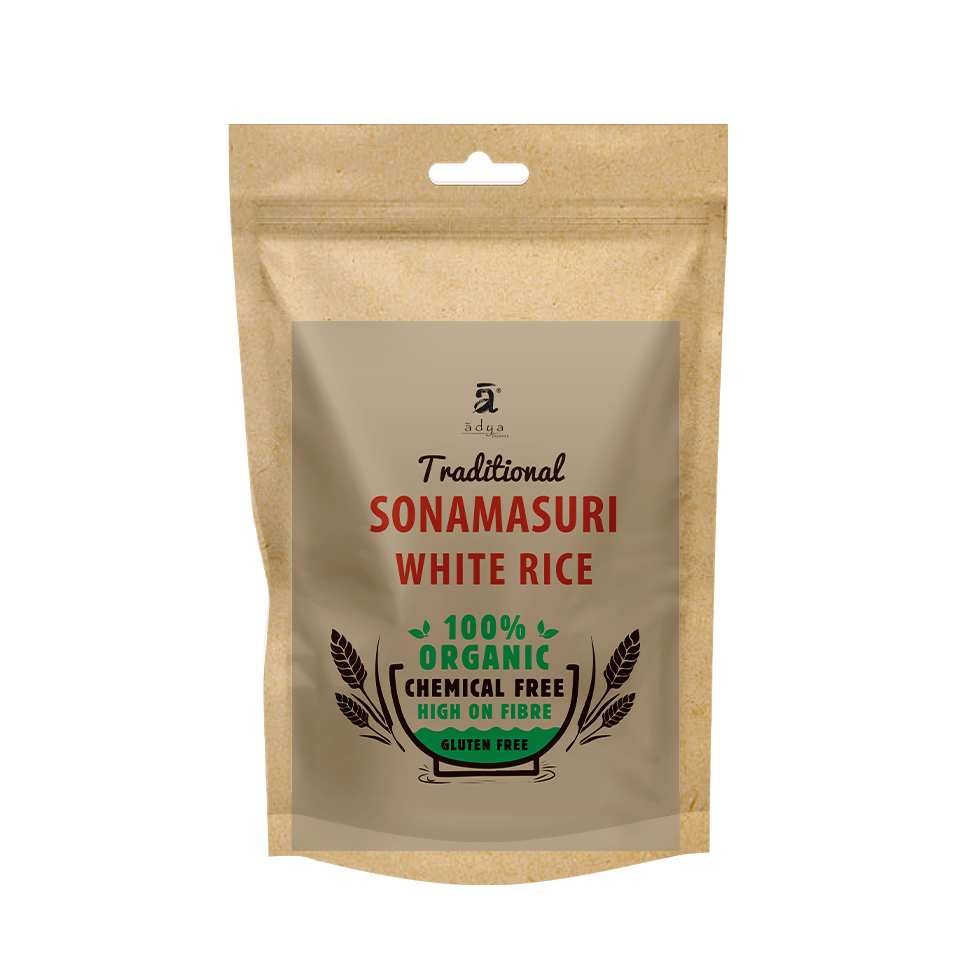 Adya Organics Unpolished Sonamasuri Rice