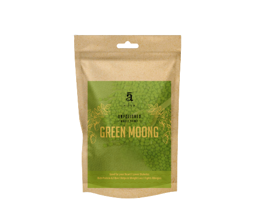 Adya Organics Unpolished Sabut Green Moong