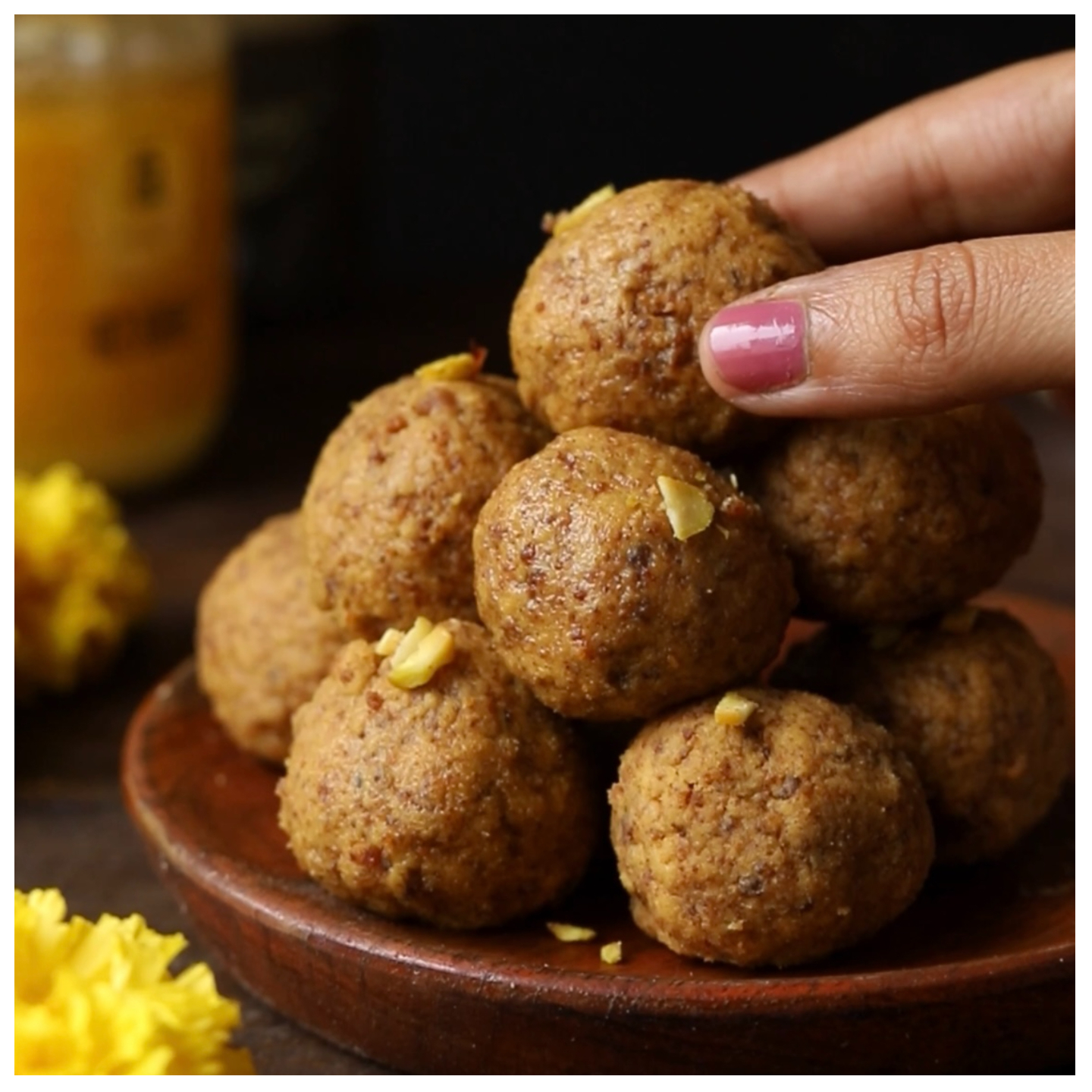 Adya Organics Besan Jaggery Ladoo