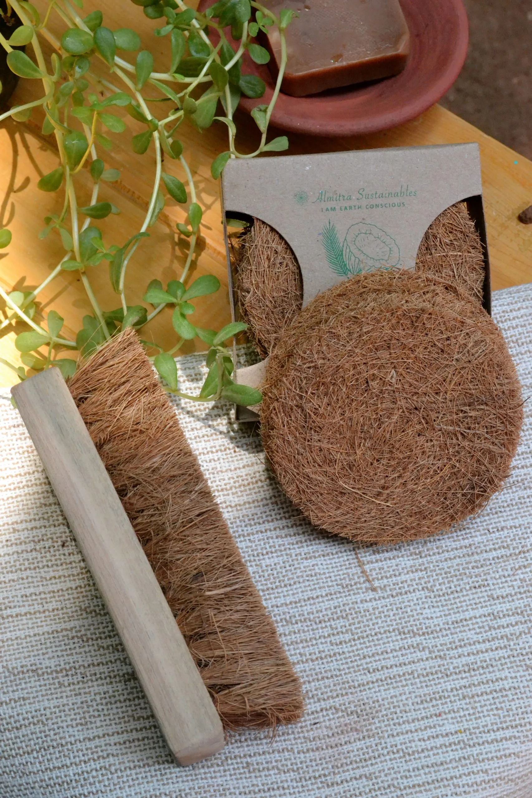 Almitra Sustainables Coir Scrub & Laundry Brush