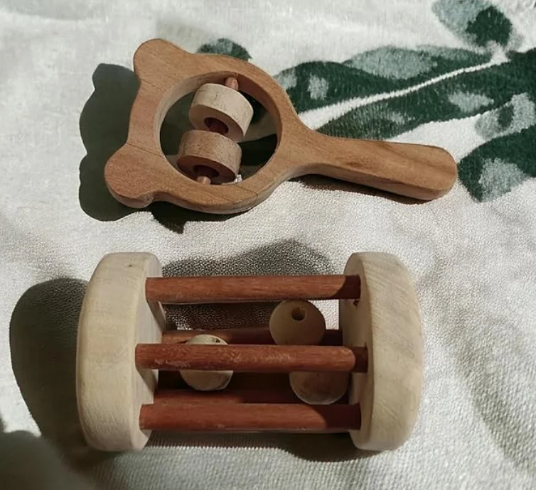 Neemtoys® Wooden Tumbler & Mickey Head Rattles